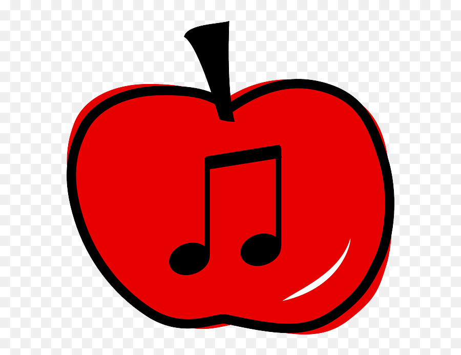 Free Image - Apple Red Clip Art Emoji,Song Notes Emoji