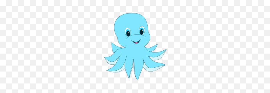 Baby Blue Octopus Free Svg - Cute Blue Cartoon Octopus Emoji,Octopus Emoticon