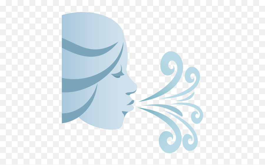 Emoji Facing The Wind To Copypaste Wprock - Emoji Vent,Emoji With Blue Head