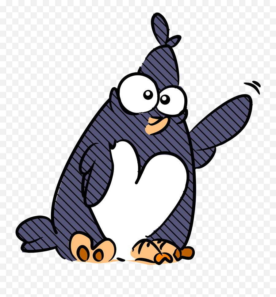 Waving Penguin Clipart Free Download Transparent Png - Dot Emoji,Wave Emoji Hat