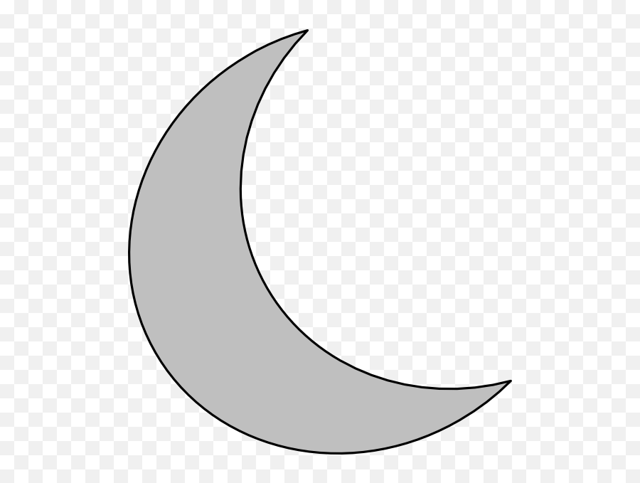 Crescent - Silver Moon Cartoon Emoji,Grey Moon Emoji