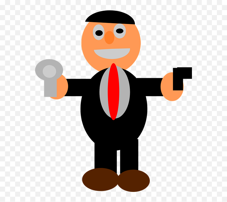 Gangster Mafia Man - Cartoon Spy Clipart Emoji,Android Gun Emoji