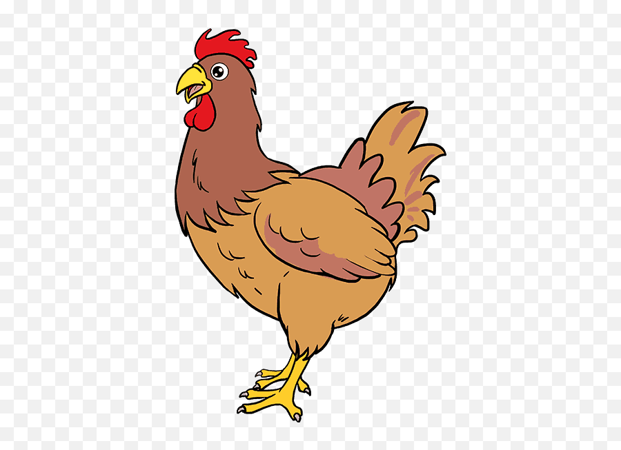 Draw A Cute Chicken In A Few Easy Steps - Chicken Drawing Clear Background Emoji,Hen Emoji