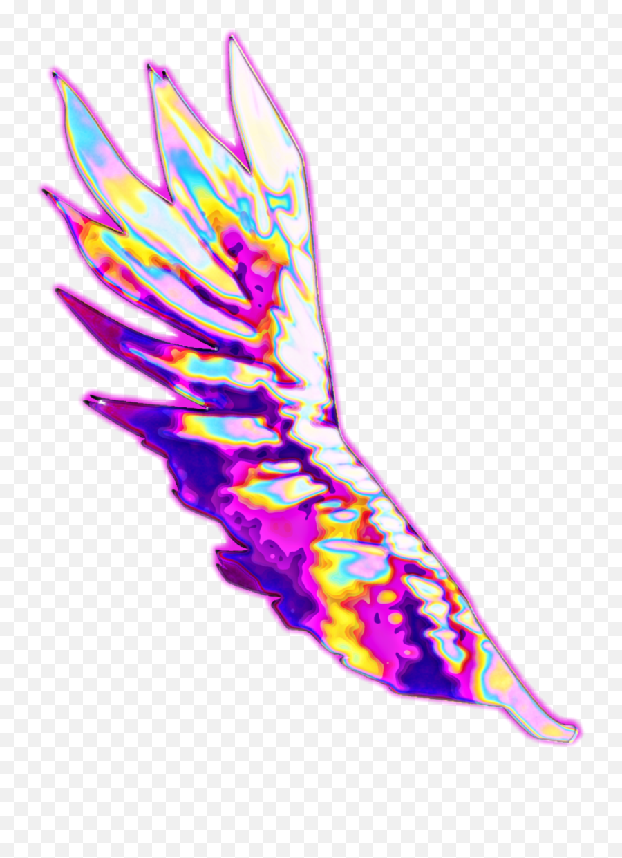 Wings Holographic Aesthetic Background Color Dream Emoj - Wings Vaporwave Png Emoji,Wing Emoji