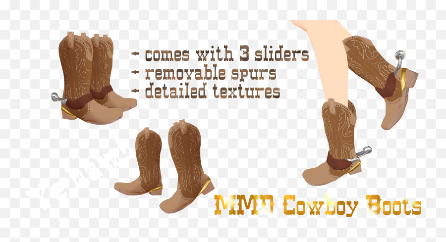 Mmd Cowboy Boots - Cowboy Boots Anime Emoji,Cowboy Boot Emoji
