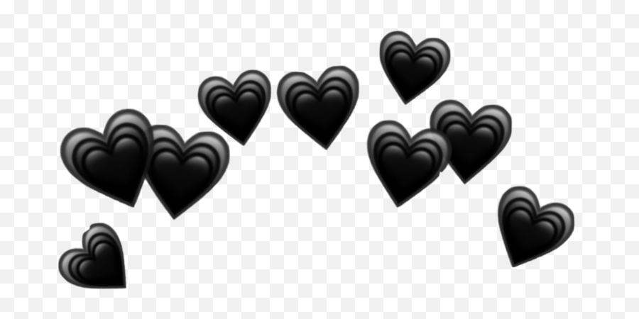Black Heart Emoji Crown Aesthetic Tumblr Dark Emo Egirl - Black Heart Crown Png,Black Girl Emoji