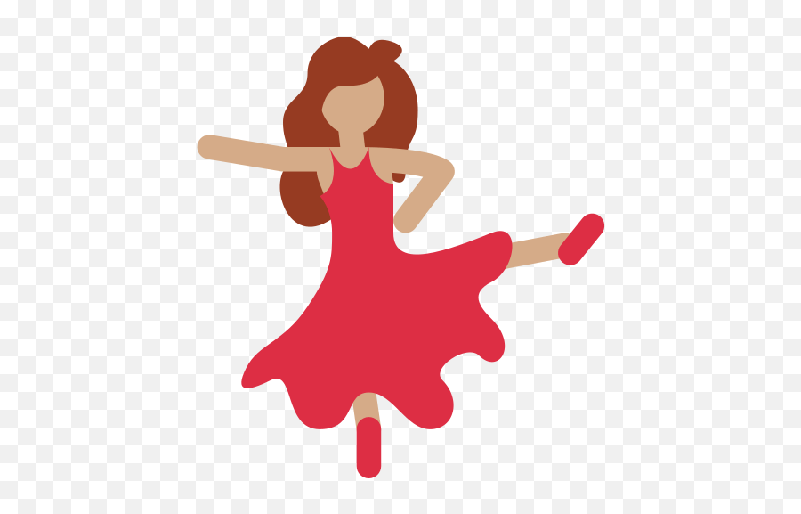 Woman Dancing Emoji With Medium Skin - Dance Emoji,Red Dress Dancer Emoji