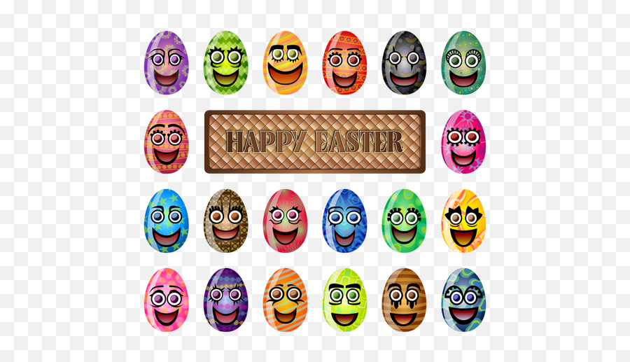 Vector Image Of Easter Poster - Huevos Felices Emoji,Bunny Emoticon