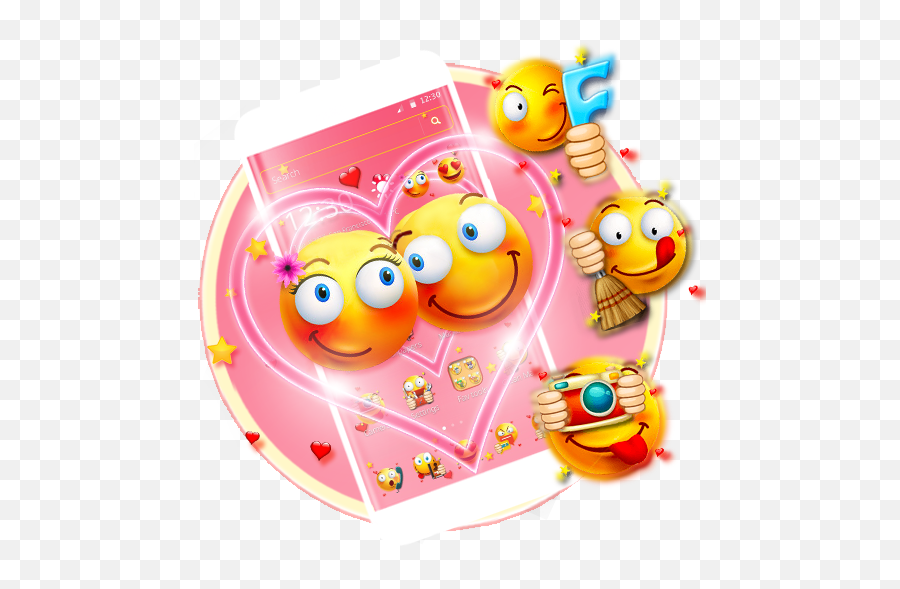 Cute Emoji Love Launcher Theme - Cartoon,Cute Love Emoji Texts