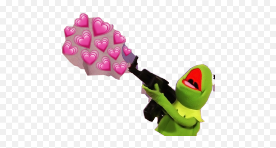 Kermit Heart Gun - Kermit Gun Meme Hearts Emoji,Heart Gun Emoji