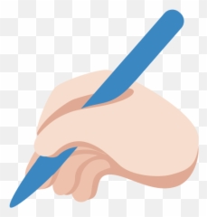 Writing Hand Emoji With Light Skin Tone - Write