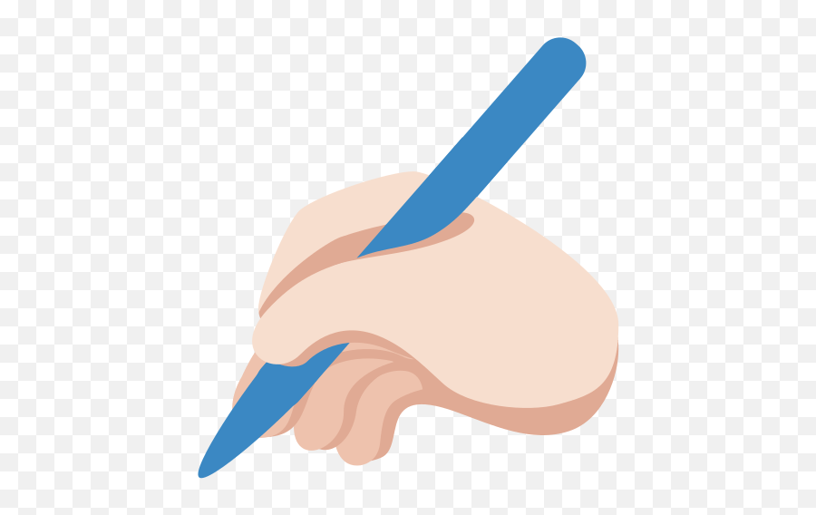 Writing Hand Emoji With Light Skin Tone - Write Emoji,Down Dog Emoji