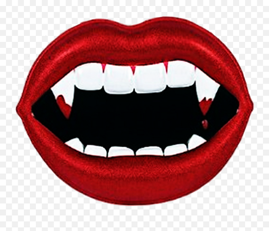 Vampire Lips Redlips Fangs - Vampire Fangs Emoji,Lips Emoji