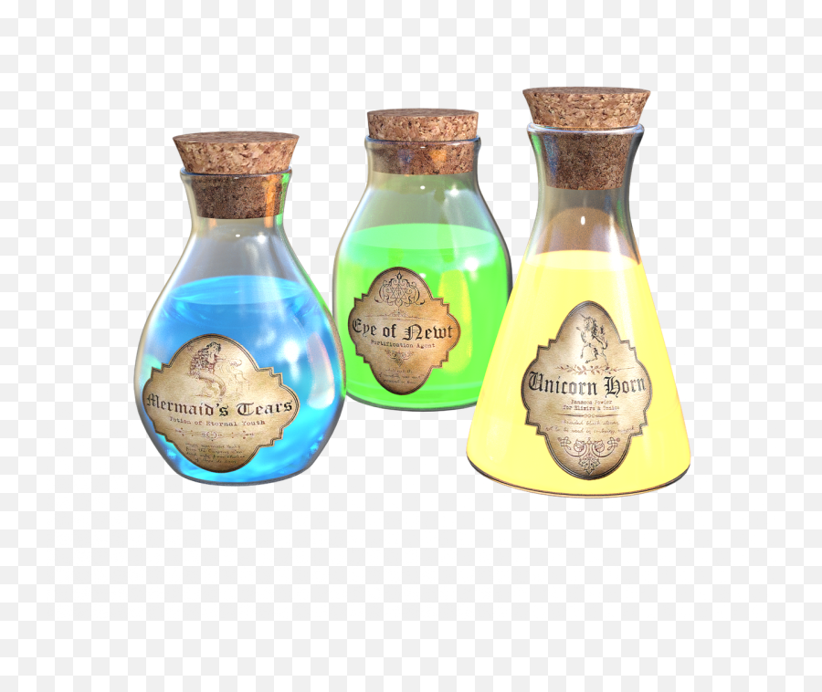 Magic Potion Bottles Cork Mystical - Harry Potter Potions Png Emoji,Lemon Emoji Hat