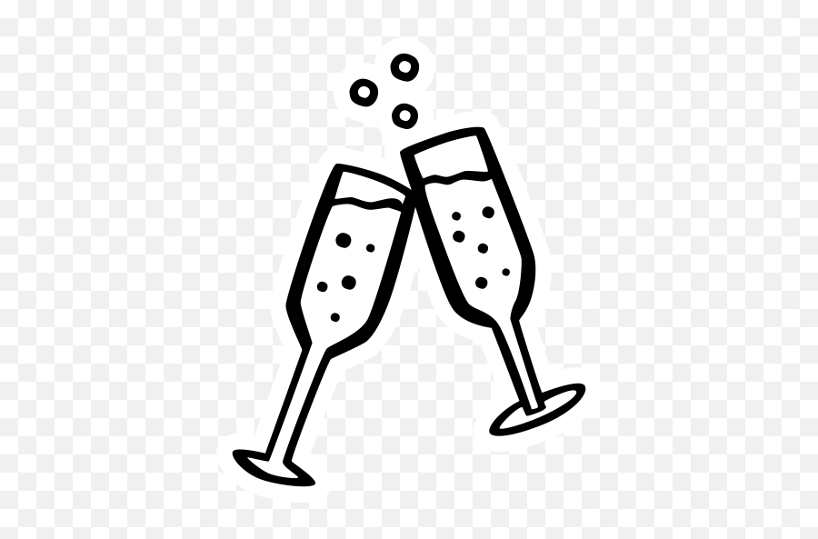 Champagne Glass Icon At Getdrawings - Black And White Champagne Glass Png Emoji,Champagne Toast Emoji