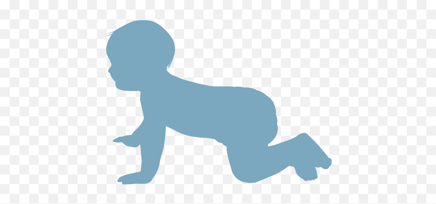 Crawling Baby Silhouette Vector - Silueta De Niño Gateando Emoji,Baby Crawling Emoji