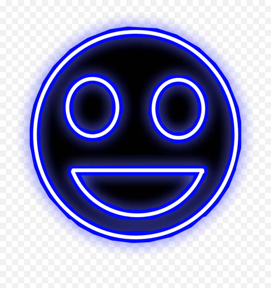 Happy Happiness Blue Neon Face Circle - Gulf Emoji,Blue Circle Emoji