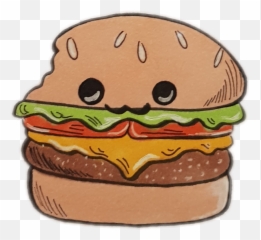 Chibi Hamburger Food Drawing Art - Hamburger Bun Emoji,Emoji Cheeseburger Crisis