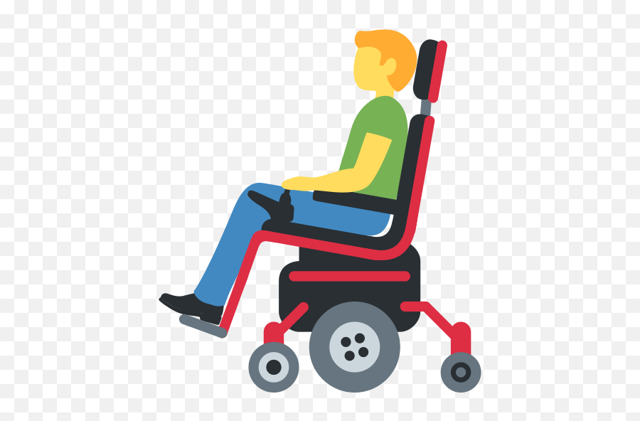 Man In Motorized Wheelchair Emoji - Electric Wheelchair Vector,Wheelchair Emoji