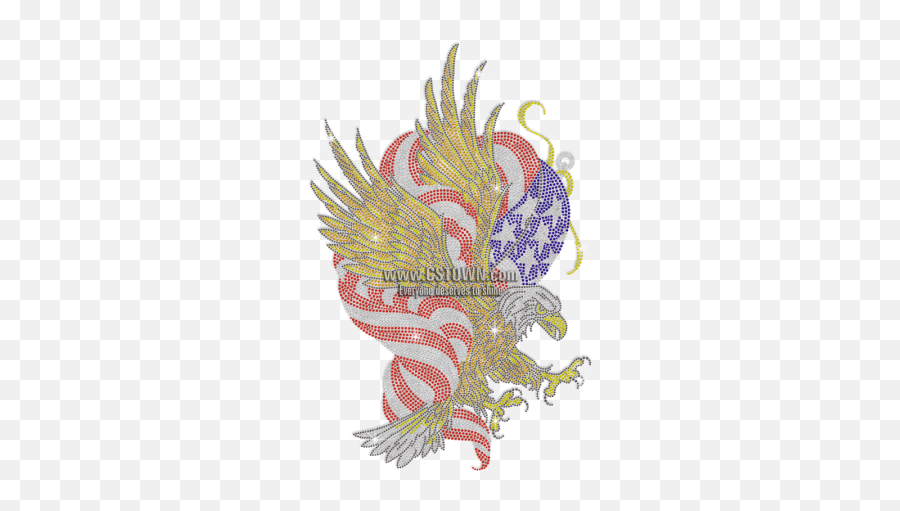 Brave Eagle American Flag Rhinestone Transfer - Hawk Emoji,Eagle Emoji
