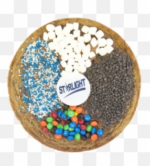 Cookie Cake With Logo And Fun Toppings - Chocolate Emoji,Emoji Cookie Cake