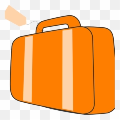Suit Case Clip Art Suitcase Orange - Png Cartoon Emoji