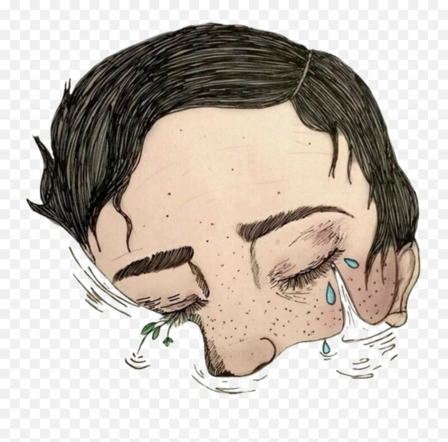 Edits Boy Tears Drowning Art Sad - Boy Drowning In Tears Drawing Emoji,Drowning Emoji