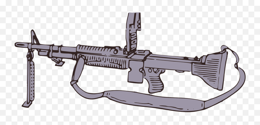 Machine Gun Gun Military Vector Free - M60 Emoji,Water Pistol Emoji
