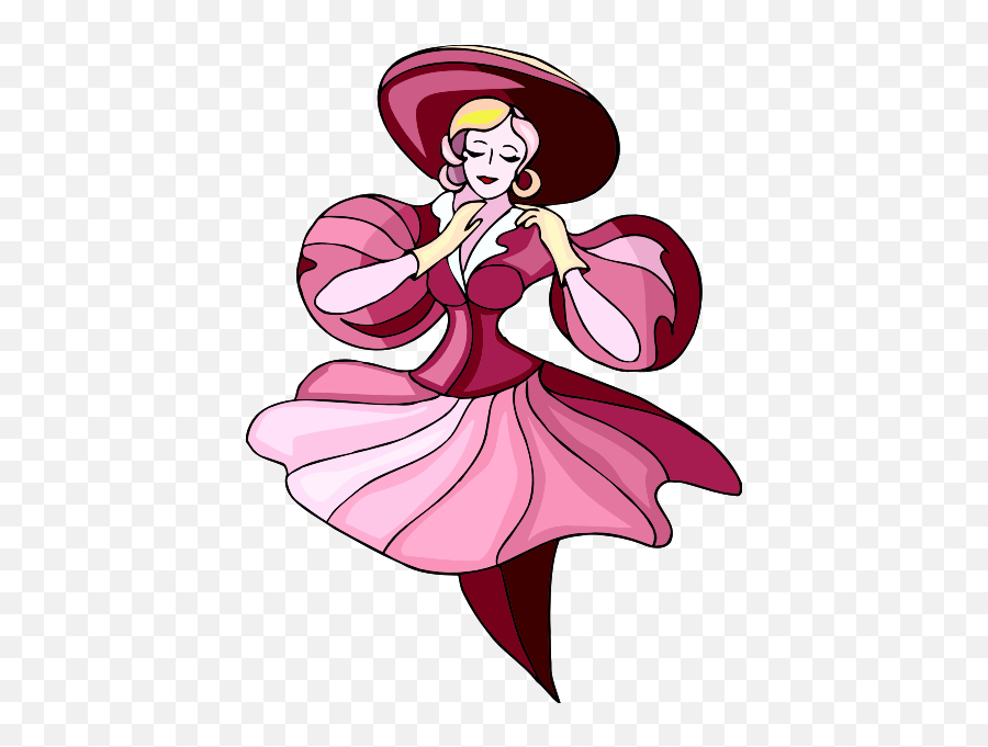 Pink Lady - Fashion Abstract Png Emoji,Red Dress Dancing Emoji