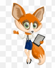 Animal Restaurant Ftestickers Orange - Female Fox Character Emoji,Waitress Emoji