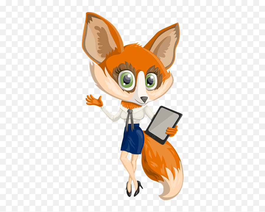 Animal Restaurant Ftestickers Orange - Female Fox Character Emoji,Waitress Emoji