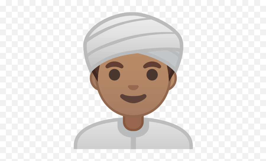 Man Wearing Turban Emoji With Medium - Emoji Turbante,Man With Turban Emoji