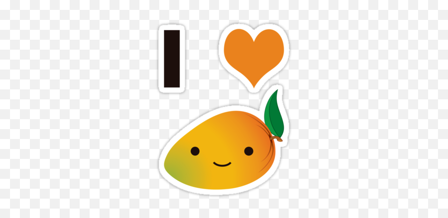 I Love Mango Cute Kawaii Smiling Mango - Baby Mango Cartoon Emoji,Mango Emoticon