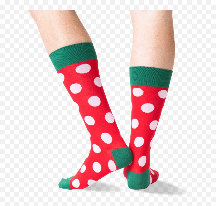 Menu0027s Christmas Polka Dot Socks U2013 Hotsox - Sock Emoji,High Heel Emoji