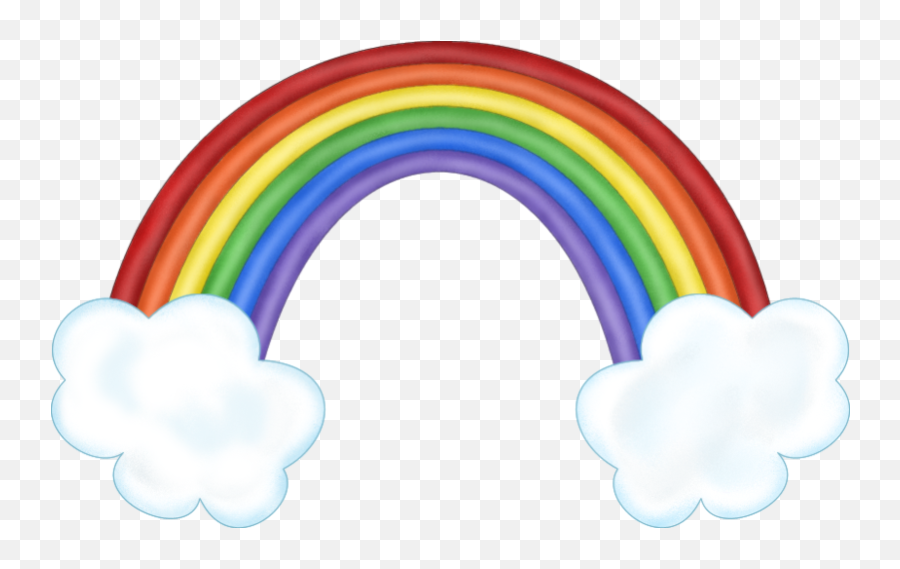 Rainbow With Clouds Clipart K - Rainbow Clipart Transparent Transparent Background Rainbow Clipart Emoji,Rainbow Emoticons