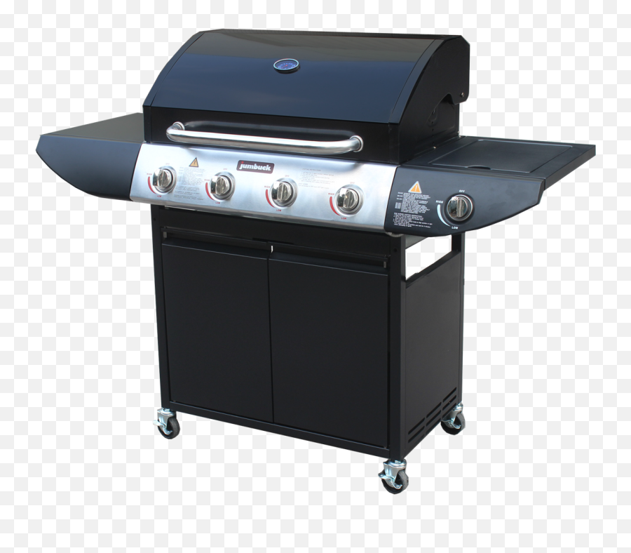 Jumbuck Black 4 Burner Hooded Bbq With Side Burner U2013 Easydeal Nz - Outdoor Grill Rack Topper Emoji,Grill Emoji