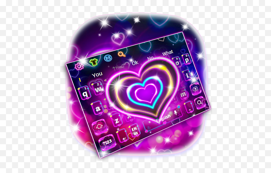 Lavender Neon Heart Keyboard Theme - Apps En Google Play Girly Emoji,Heart Pulse Emoji