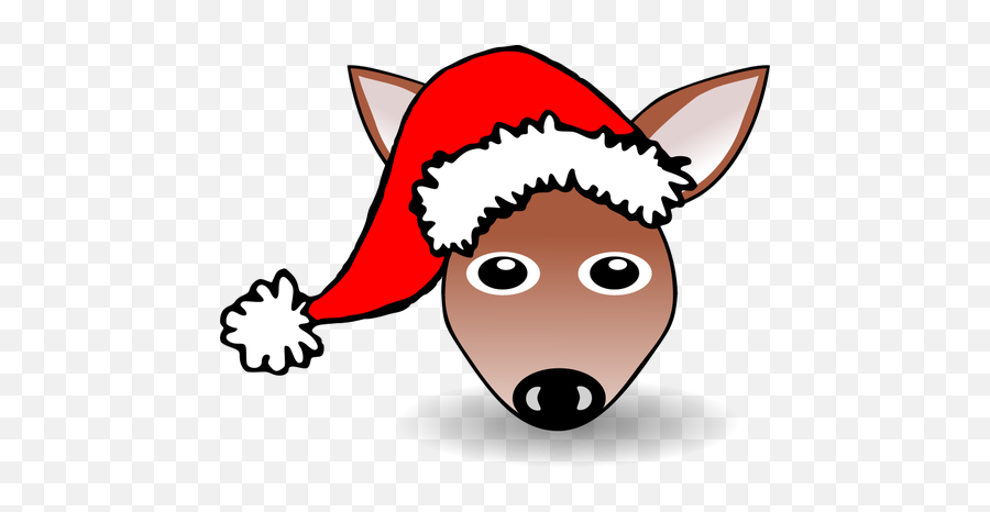 Funny Fawn Face Vector - Christmas Hat Drawing Png Emoji,Easter Emoji