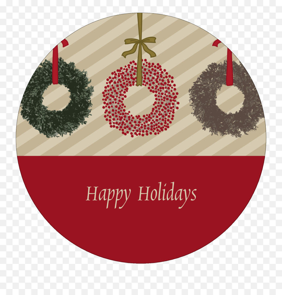 Christmas Wreaths Predesigned Label And Card Template For - Barcelona Emoji,Christmas Wreath Emoji