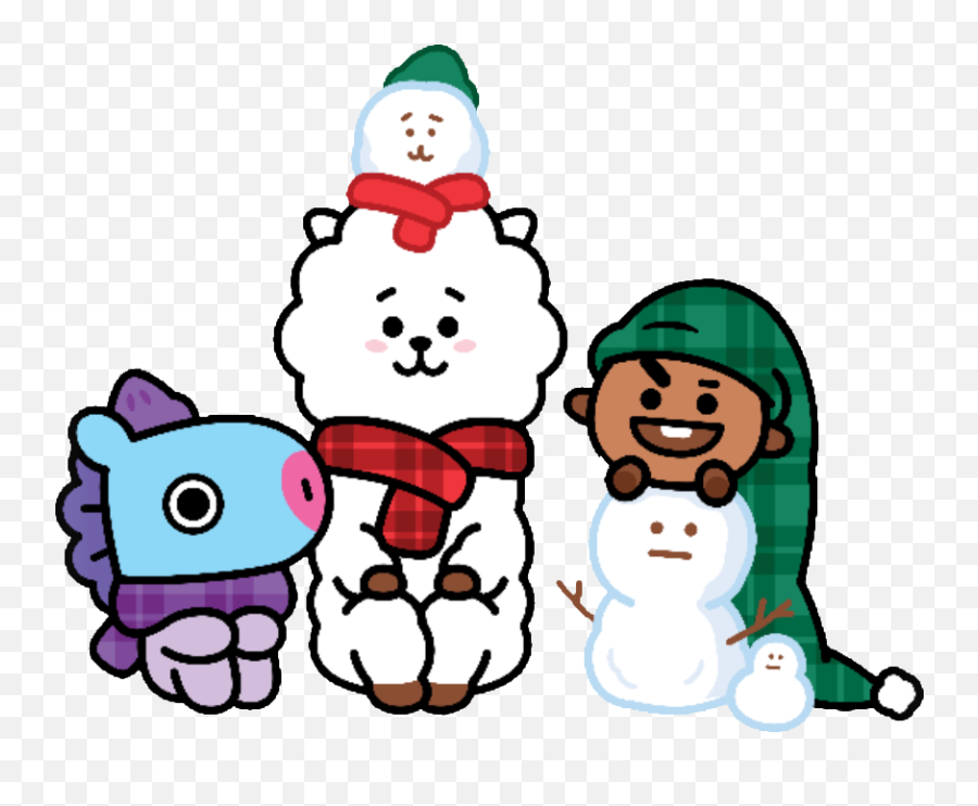 Bt21 Mang Shooky Rj Winter Sticker - Fictional Character Emoji,Bt21 Emoji