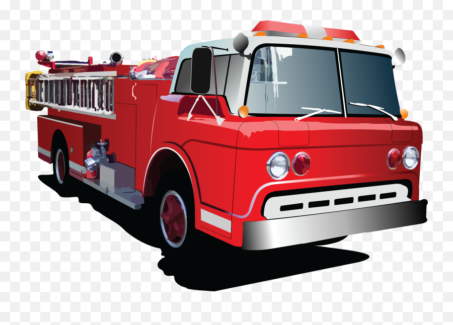 Fire Truck Cartoon Clipart - Fire Truck Vector Png Emoji,Firetruck Emoji