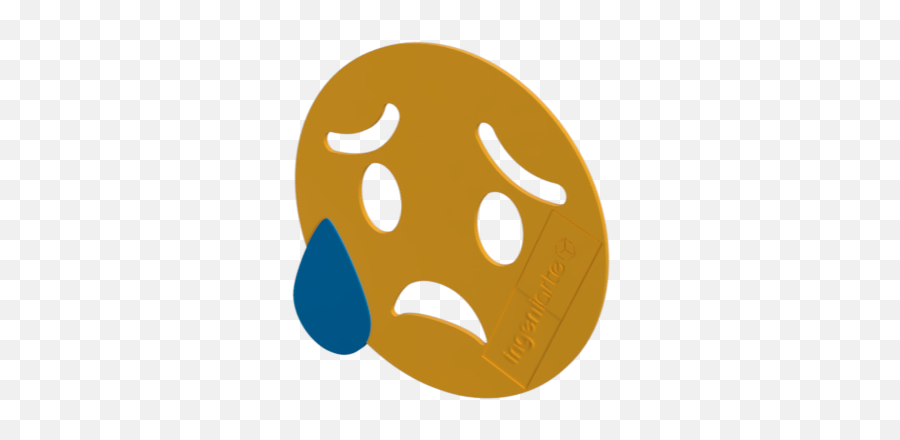 Emoji Angustiado Con Lágrima - Circle,Emoji Asustado
