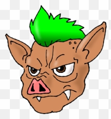 Free Crazy Funny Vectors - Pig With Green Hair Emoji,Goat Emoji