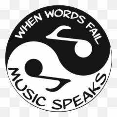 Musical Typography Yin Yang - Black And White Clipart Emoji