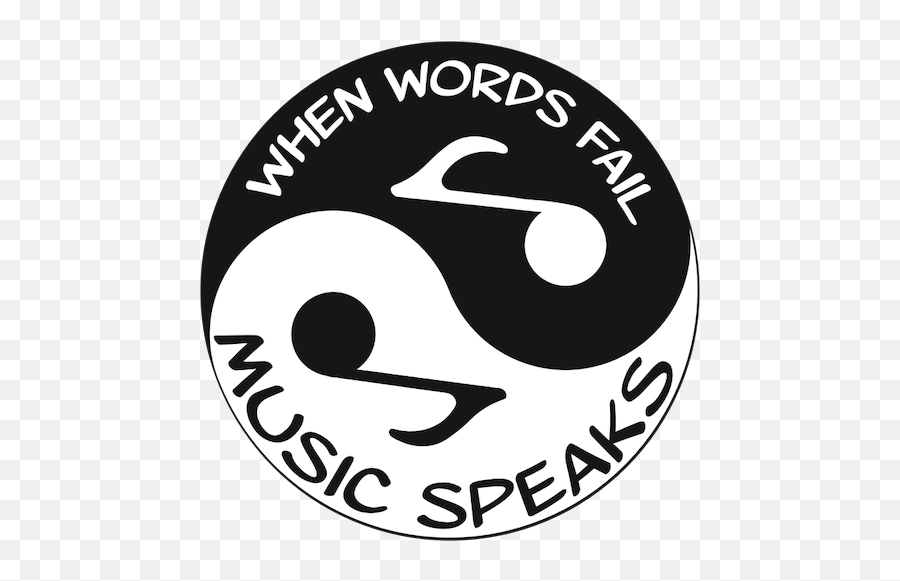 Musical Typography Yin Yang - Black And White Music Clipart Emoji,Song Notes Emoji
