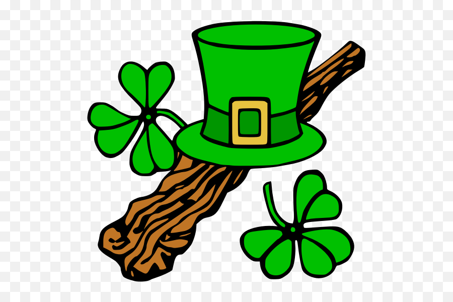 Hat And Shillelagh Color Vector Image - Shillelagh St Day Emoji,Witch Hat Emoji