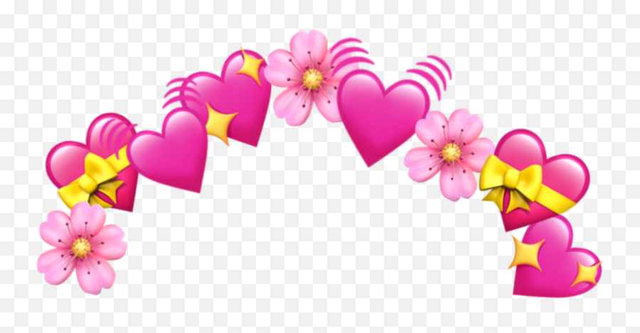 Download Hd Crown Emoji Tumblr Heart Hearts Pink Png Pink - Heart,Crown Emoji