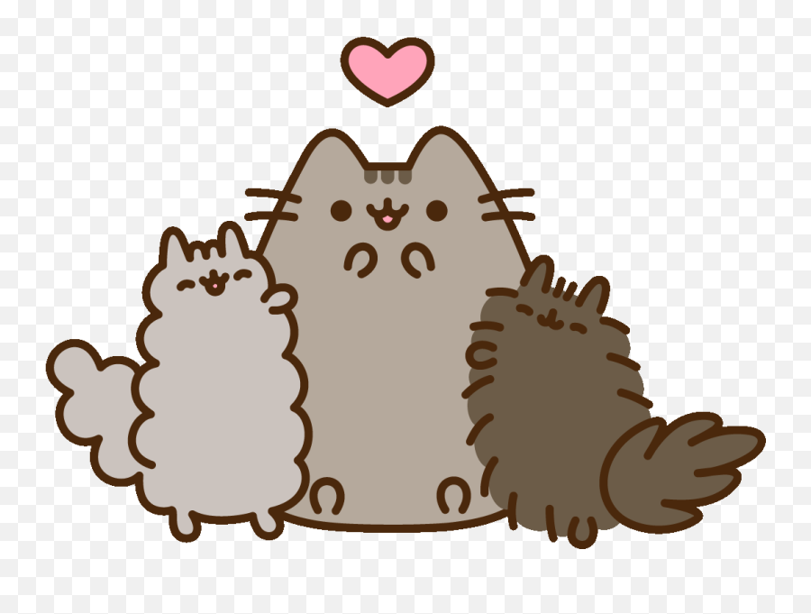 Cat Family Love Sticker By Pusheen Clipart - Pusheen Stormy And Pip Emoji,Pusheen The Cat Emoji