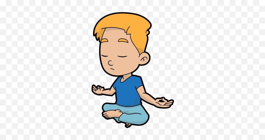 A Calm Cartoon Guy In Meditation - Student Relaxation Clipart Emoji,Sideways Eyes Emoji