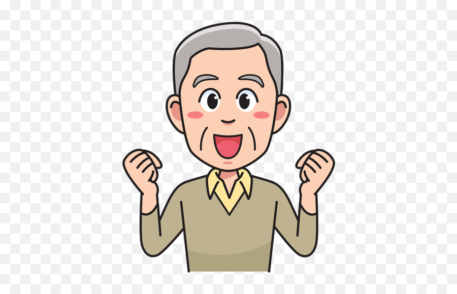 Energized Grandpa - Thinking Clipart Transparent Background Emoji,Hand Chin Emoji